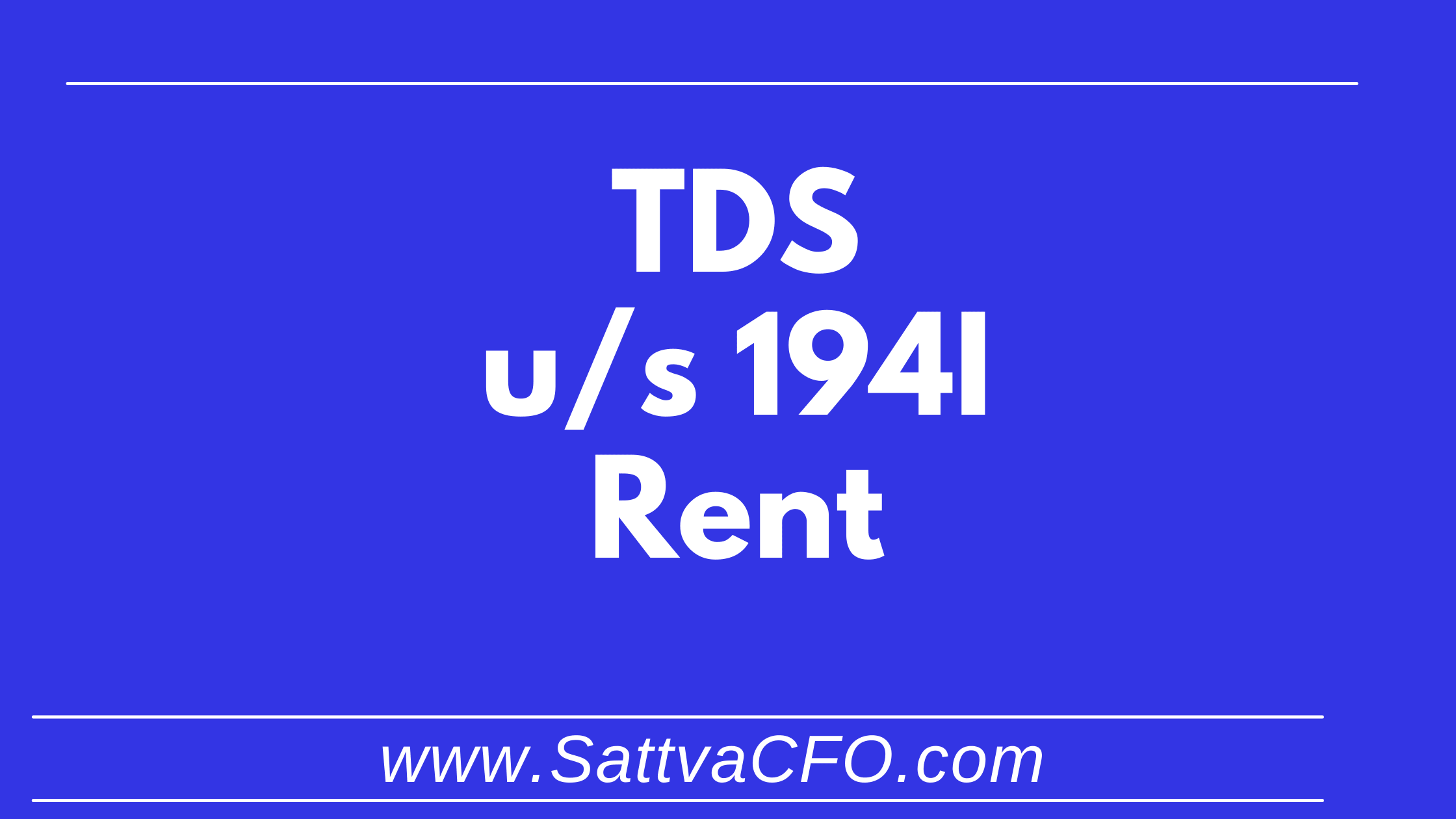 Section 194I - TDS on Rent