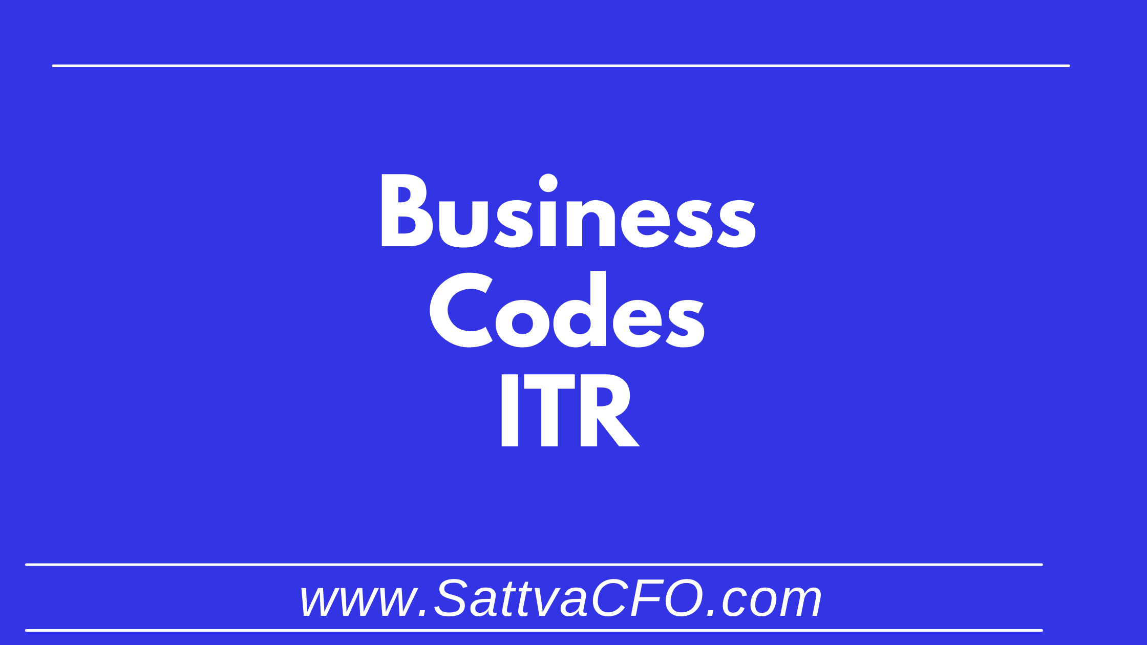 Business Codes for ITR forms