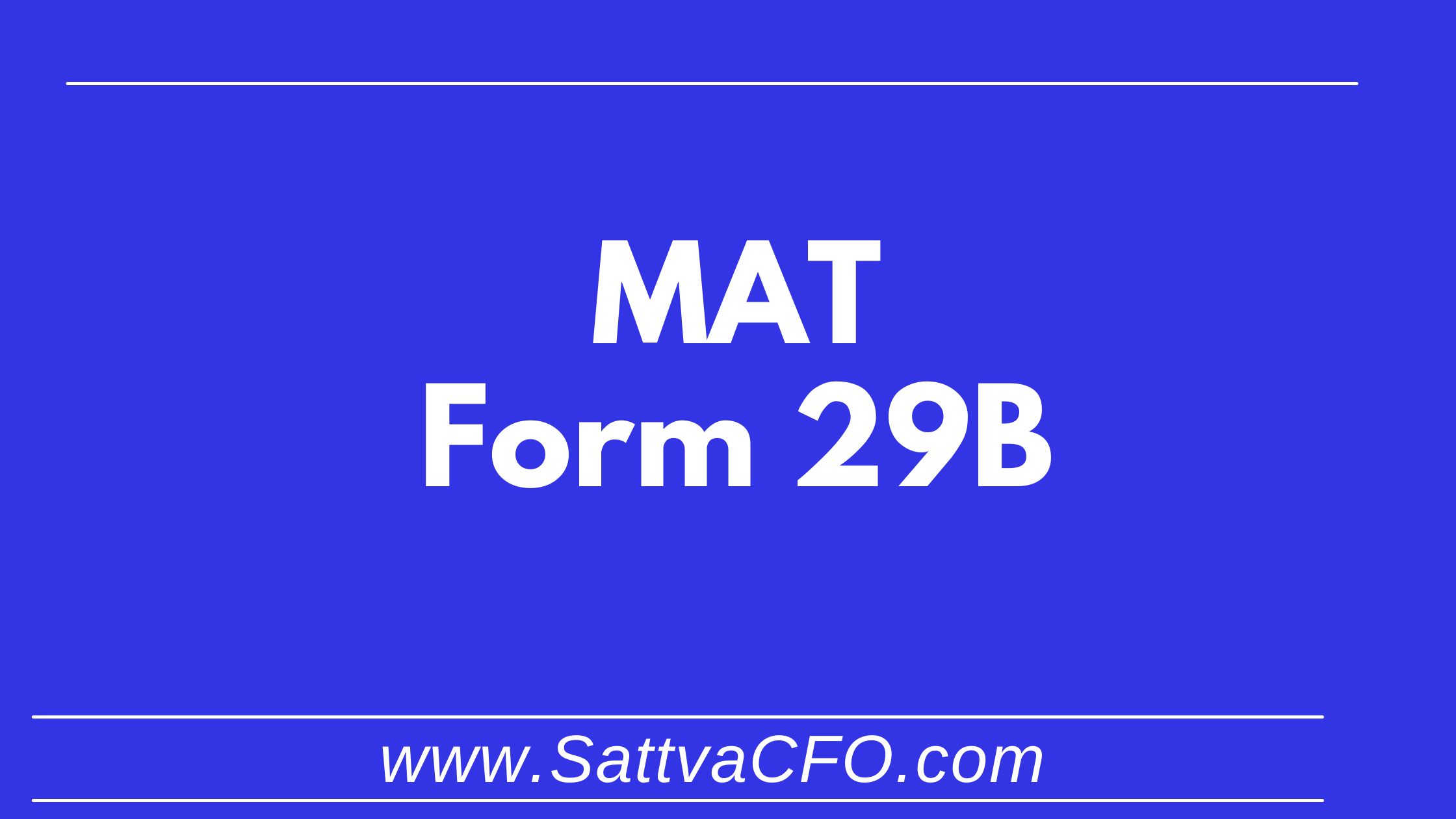 Form 29B MAT on Companies